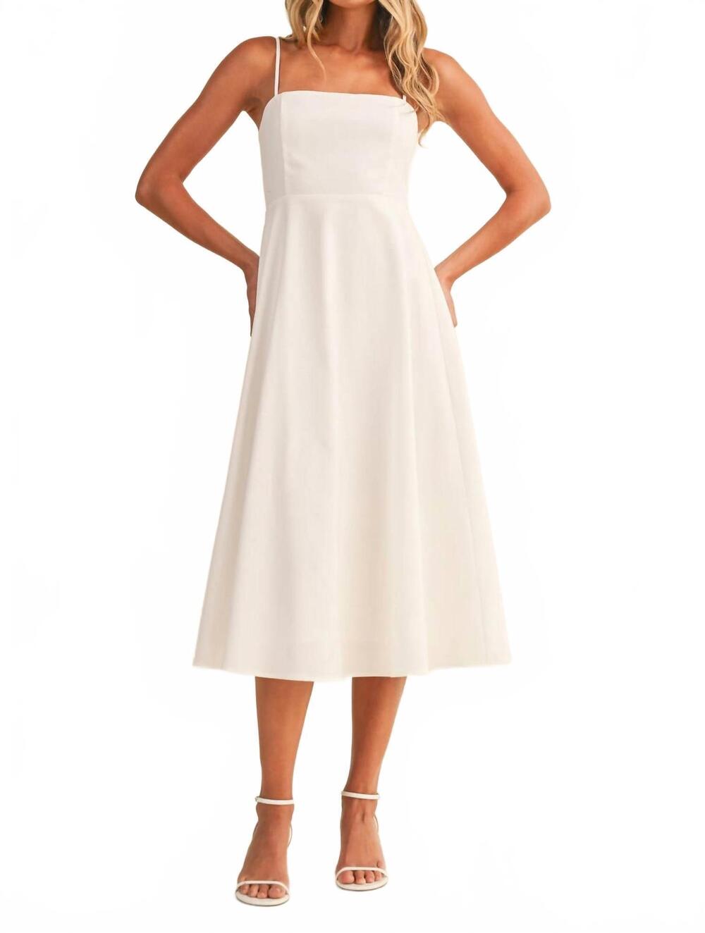 NEW KLESIS liliana midi dress in off white